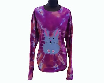 Easter, Rabbit sweater, Tie dye sweatshirt, Rabbit zodiac, Bunny sweater,  Rabbit lover gift, Customisable colours, Adult & children sizes