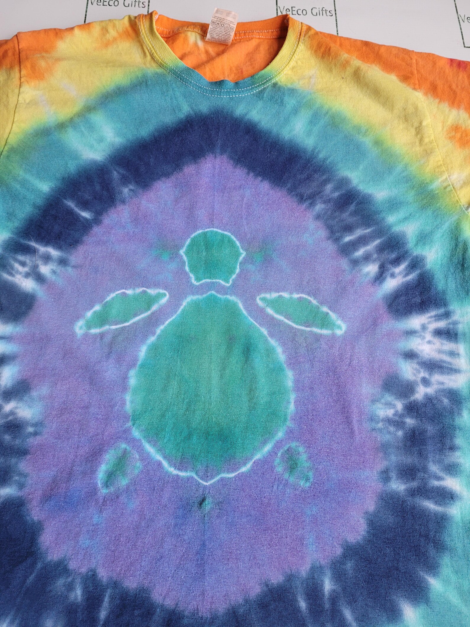 Hand tie dyed Turtle Tshirt 100 Cotton Customisable Etsy