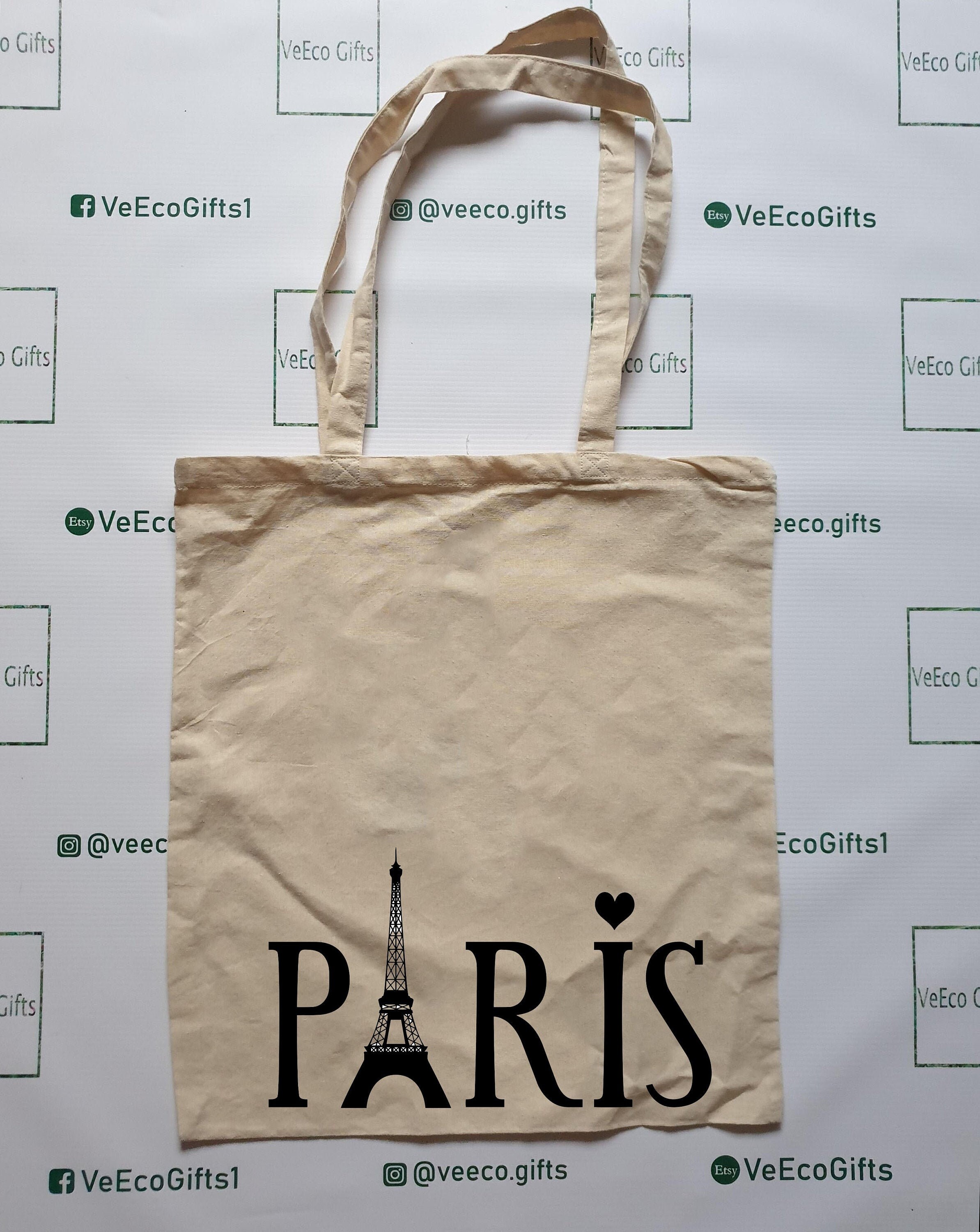 Paris design tote bag 100 Cotton Variety of colour vinyl Etsy