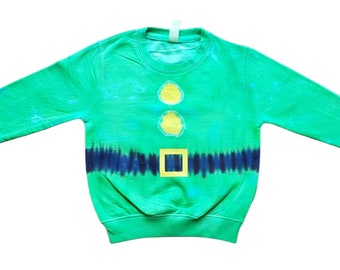 Elf sweater Tie dye sweatshirt Christmas Tye dye sweatshirt Christmas sweater Customisable colours Adult & children sizes