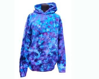 Adults Unisex Galaxy Ice tie dye hoodie Galaxy clothes Athleisure Psychedelic hoodie Customisable colours