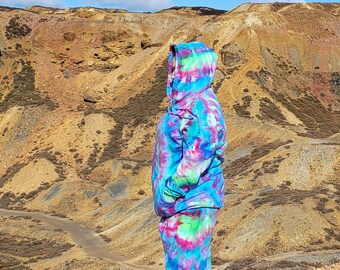 Tie dye sweatsuit Psychedelic hoodie & hippie joggers Athleisure Adult tracksuit set Customisable colours