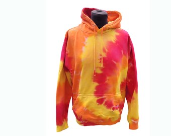 Adults Unisex Tie dye hoodie Psychedelic hoodie Semi-circle pattern Dyed hoodie Athleisure Customisable colours