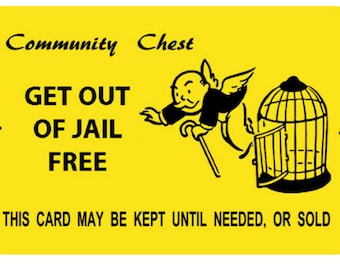 Get Out Of Jail Card Etsy