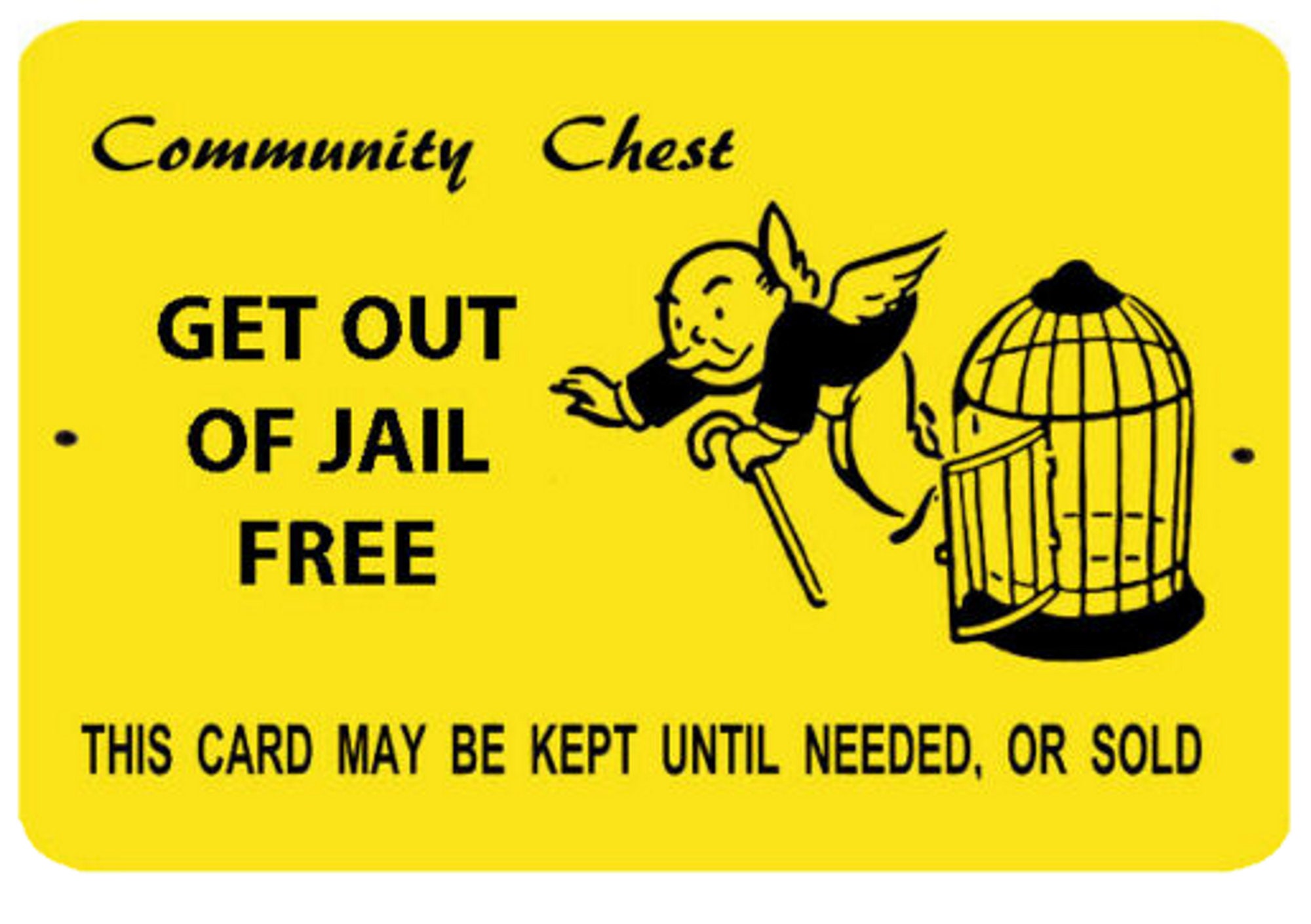 Get Out Of Jail Free Card Printable Black And White