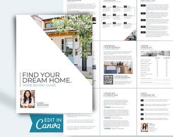 Home Buyer Guide, Real Estate Marketing, Home Buying Process, Buyer Packet, Realtor Guide, Real Estate Template, v2 | INSTANT CANVA DOWNLOAD