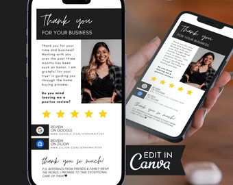 Textable Client Review Request For Realtors, Real Estate Agent, Referral Request, Real Estate Sphere, Editable, J1 | INSTANT CANVA DOWNLOAD