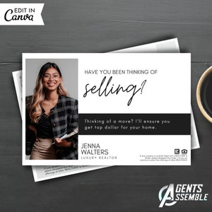 ONROEREND GOED BRIEFKAART Voor landbouw en het genereren van leads, denken aan verkoopkaart, makelaarsmarketing, J1 | Bewerkbare Canva-sjabloon
