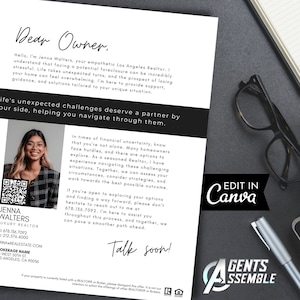 Pre Foreclosure Letter Template, Real Estate Farming Letter, Realtor Marketing, Seller Prospecting v8 | Instant Canva Download