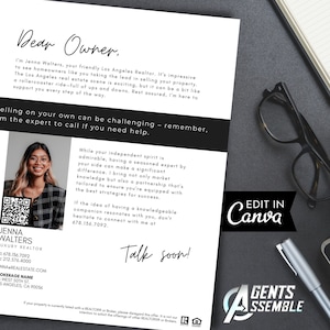 FSBO LETTER For Realtors, Realtor Marketing, Real Estate Letter Template, Seller Prospecting, Instant Canva Download v8 | For Sale By Owner