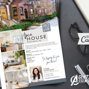 Open House Flyer, Real Estate Marketing, Realtor Branding, Hello Neighbor Mailer, Upcoming Open House Near You | INSTANT CANVA DOWNLOAD