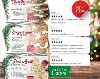 Christmas Recipe Postcard Pack Real Estate Marketing v4 | Instant Canva Download