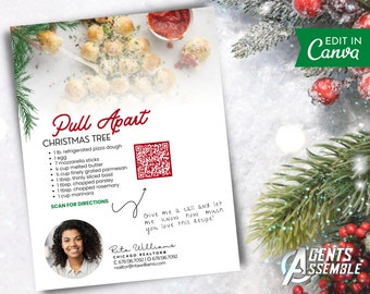 Realtor Christmas Recipe Letter Pull Apart Christmas Tree Recipe Card Holiday Client Gift Real Estate Closing Gift Printable Mailer v4