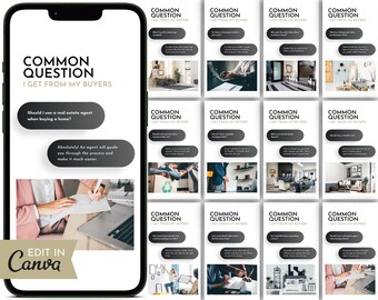 Real Estate Instagram Story Template: Home Buying Questions (Canva Download)