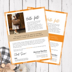 Real Estate Prospecting Letter, Fall Realtor Marketing, Real Estate Farming, Real Estate Letter Template, v1 | INSTANT CANVA DOWNLOAD