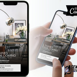 Thank You For Coming To My Open House Message, Textable Open House, Textable Real Estate Template, Editable v5 | INSANT CANVA DOWNLOAD