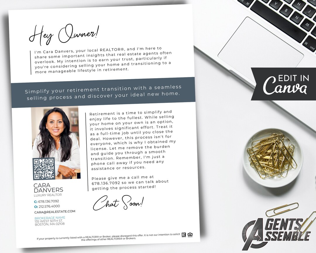 Realretirement Email Real Estate Retirement Letter Template: Realtor Prospecting (canva ...