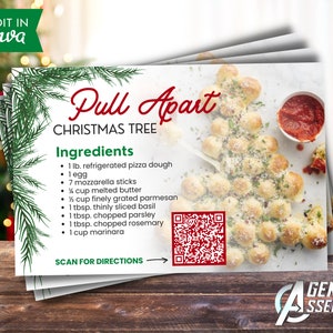 Ansichtkaart met recept voor onroerend goed, kerstmarketing onroerend goed, marketing makelaar, kerstkaart, bewerkbare ansichtkaart | DIRECT CANVA DOWNLOAD