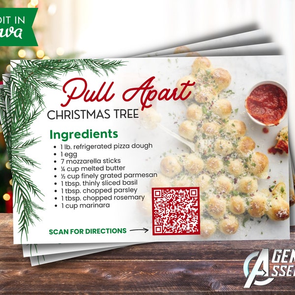 Real Estate Recipe Postcard, Christmas Real Estate Marketing, Realtor Marketing, Holiday Card, Editable Postcard | INSTANT CANVA DOWNLOAD