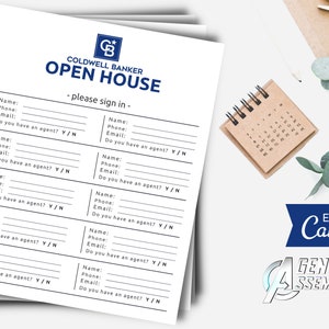 Coldwell Banker Open House Sign In Sheet, Open House Sign In Sheet, Realtor Open House, Editable, Coldwell Banker | INSTANT CANVA DOWNLOAD