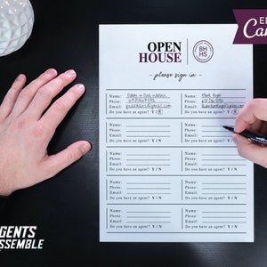 Berkshire Hathaway Open House Sign In Sheet, Open House Sign In Sheet, Real Estate Open House, Open House | INSTANT CANVA DOWNLOAD