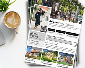 Real Estate Market Update Newsletter Template Editable Realtor Monthly Market Report Canva Real Estate Marketing Template v1