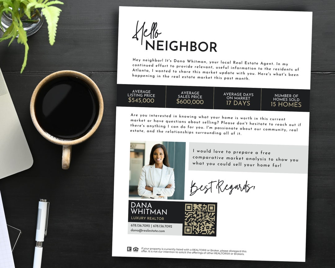 Real Estate Letter to Potential Sellers, Market Update Letter, Realtor