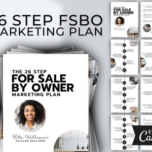 26 Step For Sale By Owner Marketing Plan, Fsbo Packet, Real Estate Marketing, Real Estate Template, Editable v4 | INSTANT CANVA DOWNLOAD