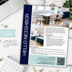 Hello Neighbor Agent Introduction Letter | Real Estate Introduction Flyer | Hello Neighbor Letter | New Agent Flyer | Real Estate Marketing