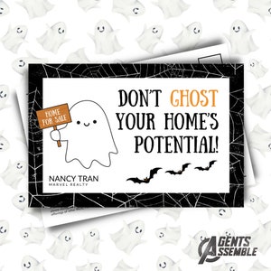 Fun Halloween Realtor Postcard, Realtor Marketing, Real Estate Postcard Template, Realtor Farming Mailer v8 | INSTANT CANVA DOWNLOAD
