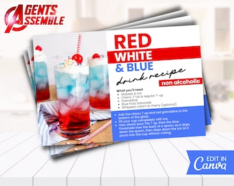 Fun Real Estate Summer Postcard, Summer Drink Recipe Card, Real Estate Marketing, Realtor Farming Mailer Template | INSTANT CANVA DOWNLOAD