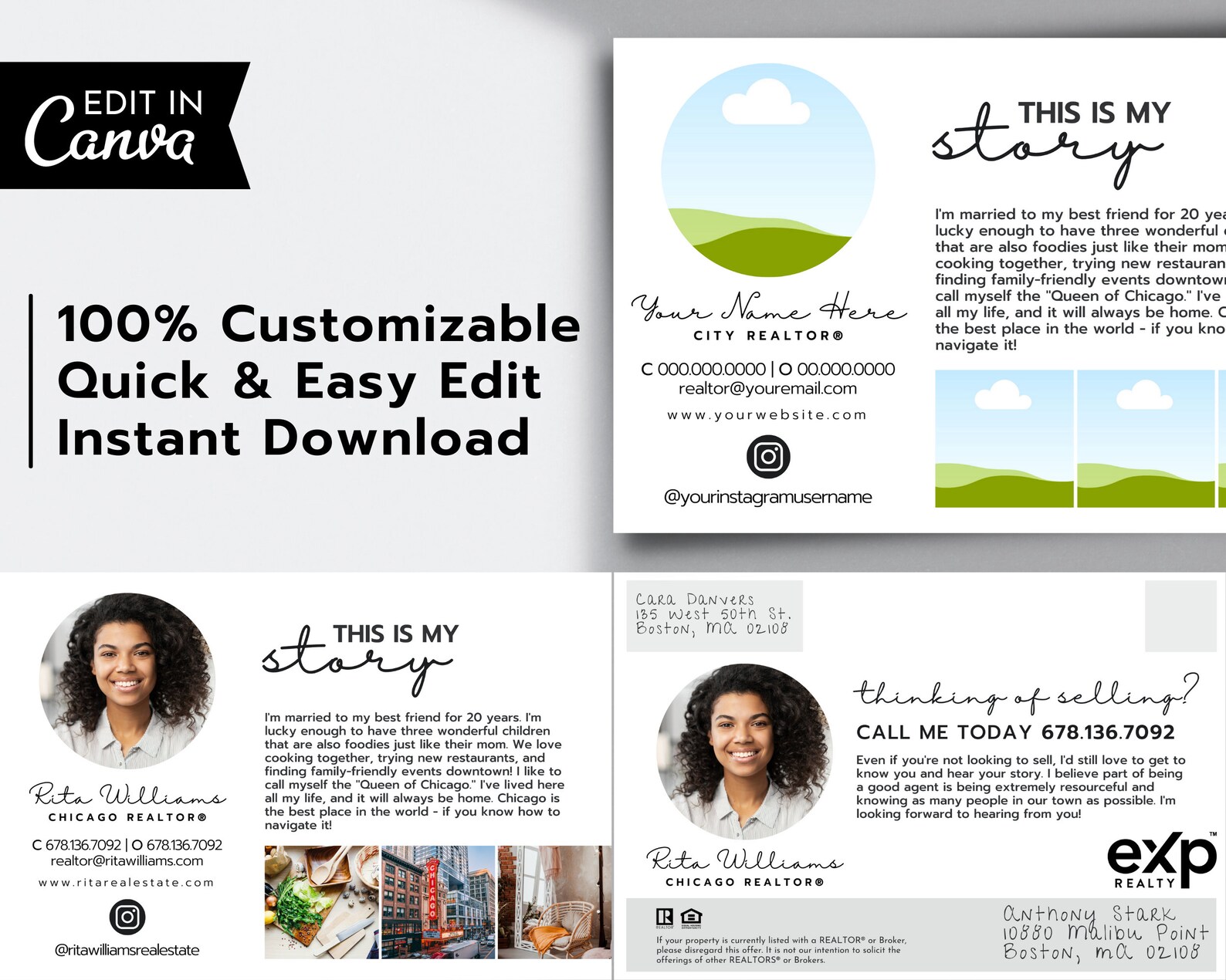 New Real Estate Agent Introduction Postcard This is My Story Etsy