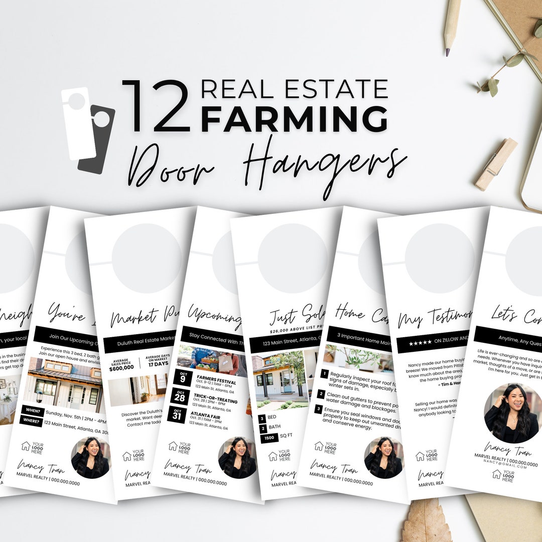 Real Estate Door Hanger Templates: Realtor Marketing Bundle (canva ...