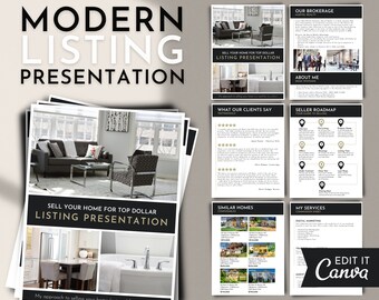 Real Estate Listing Presentation Template Realtor Listing Packet Seller Presentation Template Marketing Proposal Listing Appointment v3