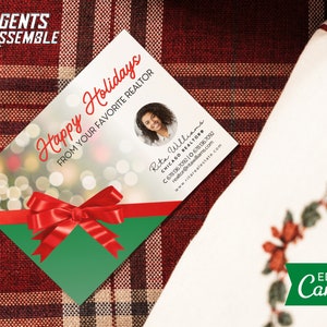 Real Estate Holiday Card For Client, Client Holiday Card, Real Estate Marketing, Holiday Card, Editable Postcard | INSTANT CANVA DOWNLOAD