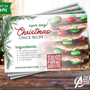 December onroerend goed recept briefkaart, kerst crack recept briefkaart, onroerend goed marketing, bewerkbare briefkaart | DIRECT CANVA-DOWNLOAD