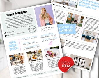 Nieuwsbriefsjabloon Spring Real Estate voor makelaars (download Canva)