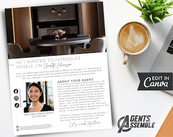 Real Estate Agent Intro Letter Template: Realtor Marketing (Canva Download)