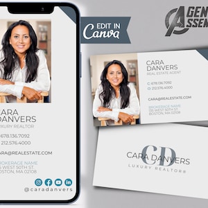 Real Estate Business Card Bundle, Digital Business Card & Business Card, Real Estate Marketing, Modern Template, v2 | INSTANT CANVA DOWNLOAD