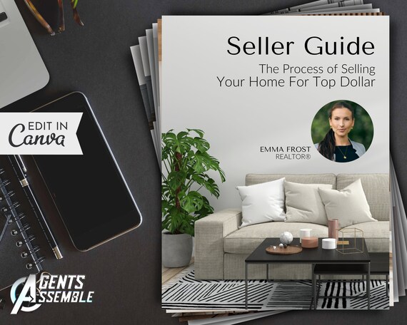 Real Estate Listing Presentation Template for Realtors Editable Seller Guide Canva Agent Marketing Packet v7