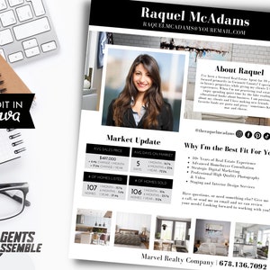 New Real Estate Agent Flyer, Realtor Introduction Letter, Realtor Marketing, Editable Template, Printable Flyer | INSTANT CANVA DOWNLOAD