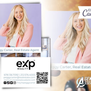 Real Estate Business Card Template, Realtor Branding, Agent Marketing, Digital & Printable Business Card, Qr Code | INSTANT CANVA DOWNLOAD