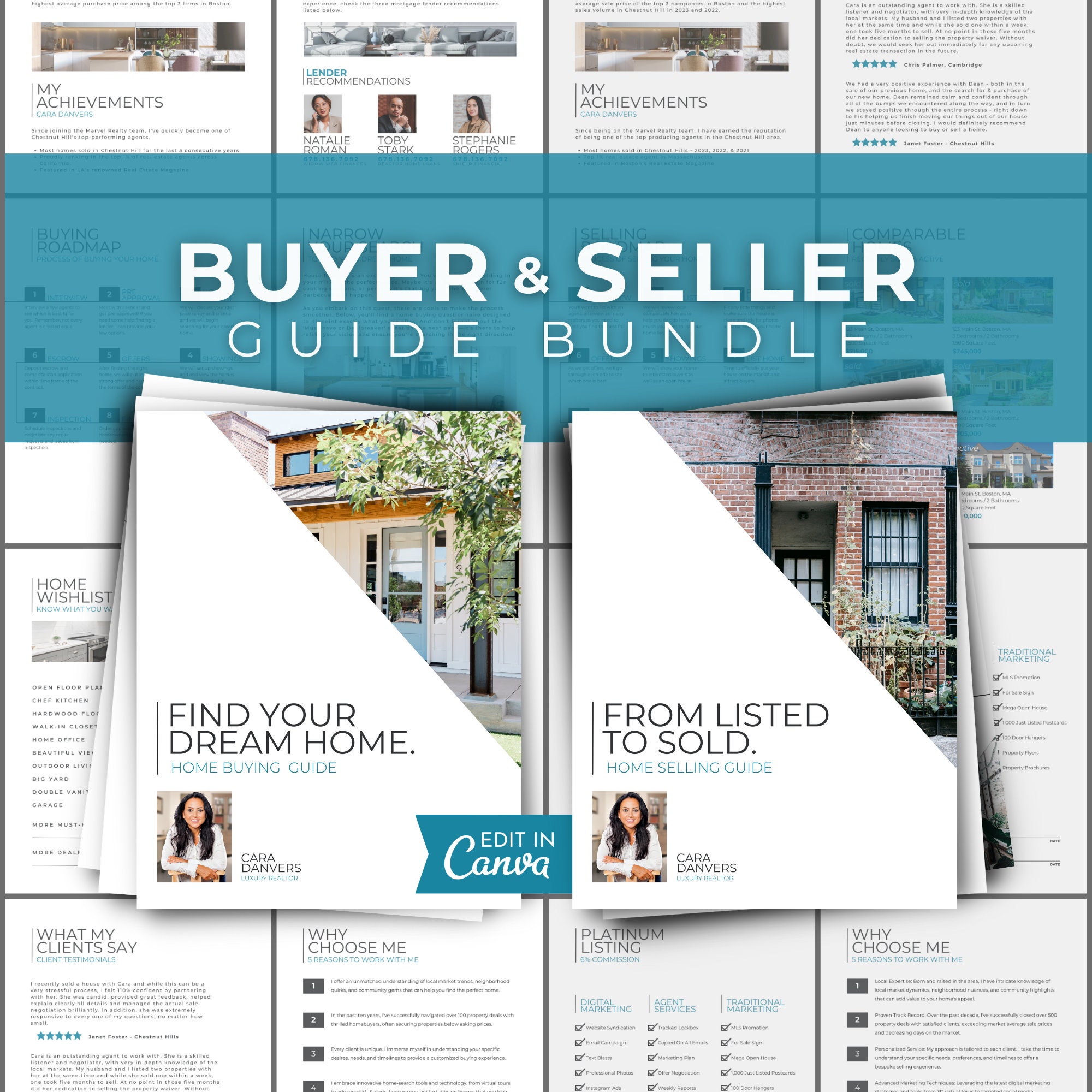 Real Estate Buyer & Seller Guide Bundle: Canva Marketing Templates ...