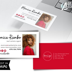Modern Real Estate Business Card, Business Card Template, Realtor Business Card, Real Estate Branding, Editable, V1 | INSTANT CANVA DOWNLOAD