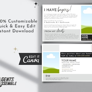 I Have Buyers Postcard, Real Estate Postcard, Realtor Farming Card, Thinking of Selling, Editable Template INSTANT CANVA DOWNLOAD image 4