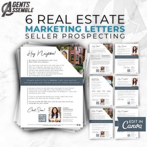 Pacchetto di modelli di marketing immobiliare Marketing immobiliare Lettere immobiliari Lettera di introduzione dell&#39;agente di agricoltura di lusso Modello Canva