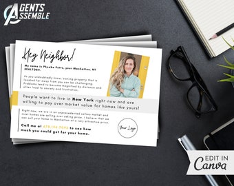 Absentee Owner Real Estate Postcard Template Realtor Off-Market Prospecting Investor Lead Generation Editable Agent Marketing Postcard v10