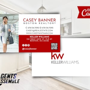 Modèle de Carte de visite de Keller Williams, Carte de visite pour l'immobilier, Keller Williams Marketing, Carte de visite KW | Téléchargement instantané de Canva