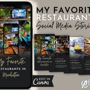Social Media Posts für Makler, lokale Restaurants Instagram Story, bearbeitbare Vorlage für Makler, D1 | SOFORTIGER CANVA DOWNLOAD