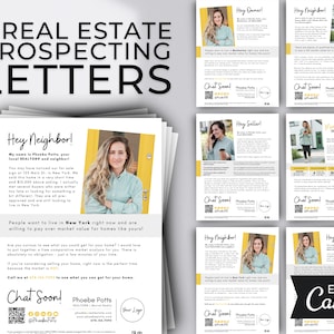 Paquete de marketing inmobiliario premium, cartas inmobiliarias, plantilla inmobiliaria, marketing inmobiliario, Yellow v3 / DESCARGA INSTANTÁNEA DE CANVA